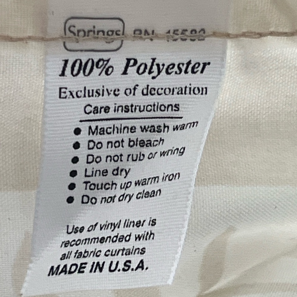Vintage Springs Cream Polyester Sheer Fabric Shower Curtain